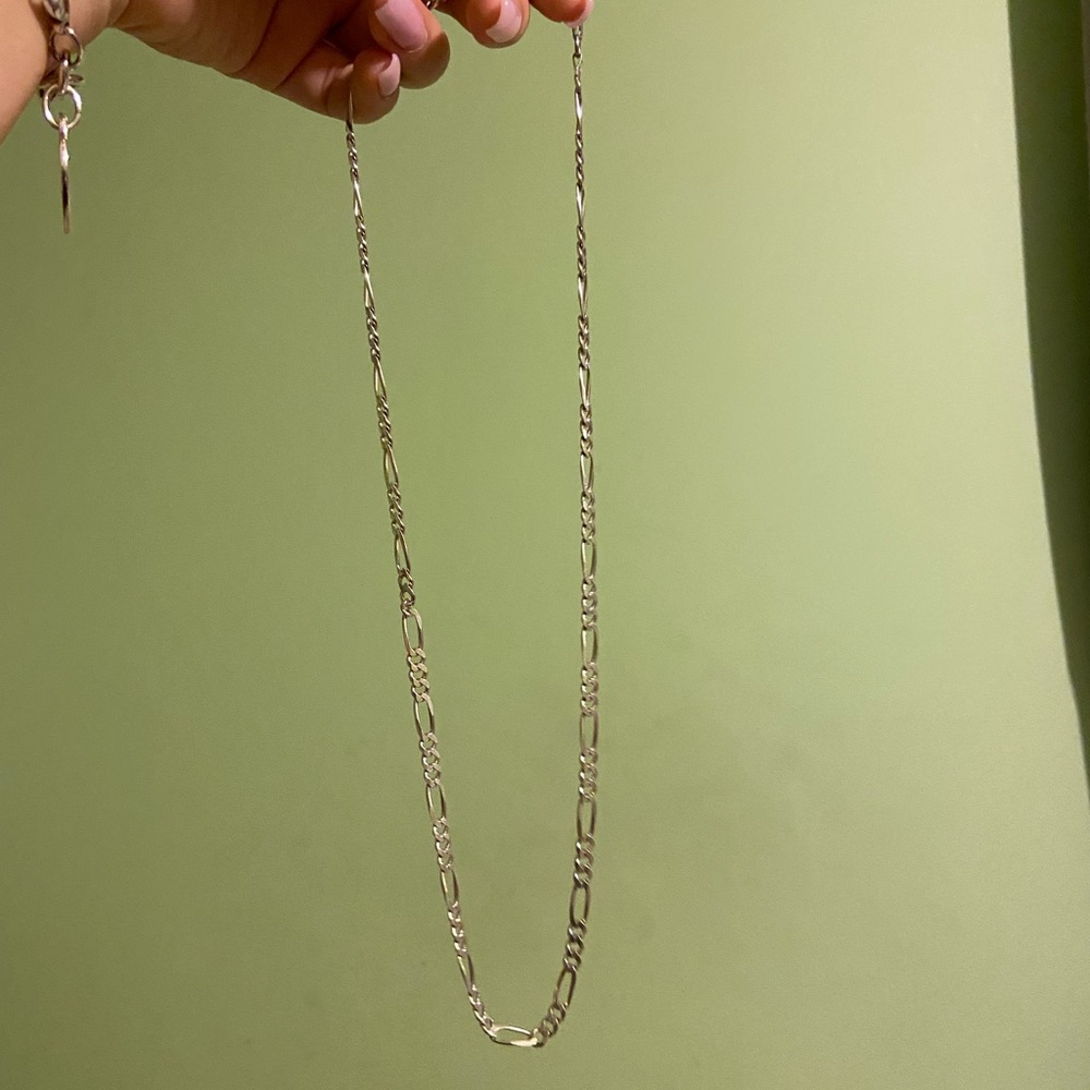 Solid Silver Figaro Link Chain - image 1